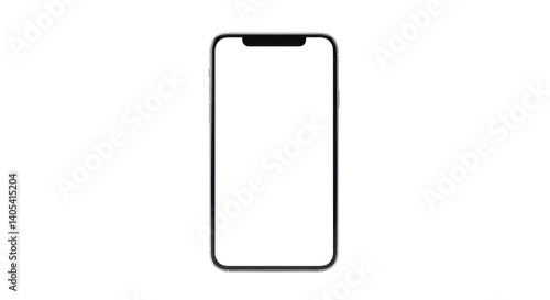 A smartphone with a notched display and a black and white screen on a black background image