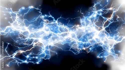 blue color electricity lightning