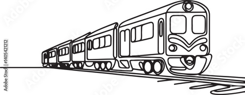 trains and railroad tracks minimalist line drawing vector