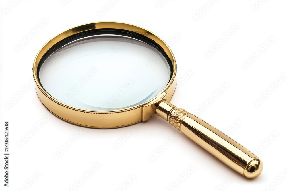 Magnifying glass on white base isolated on white background Magnifying glass on white base isolated on white background