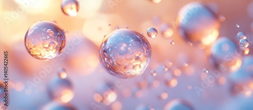 Wallpaper Mural Pink and orange glowing spheres, abstract background,  science concept Torontodigital.ca