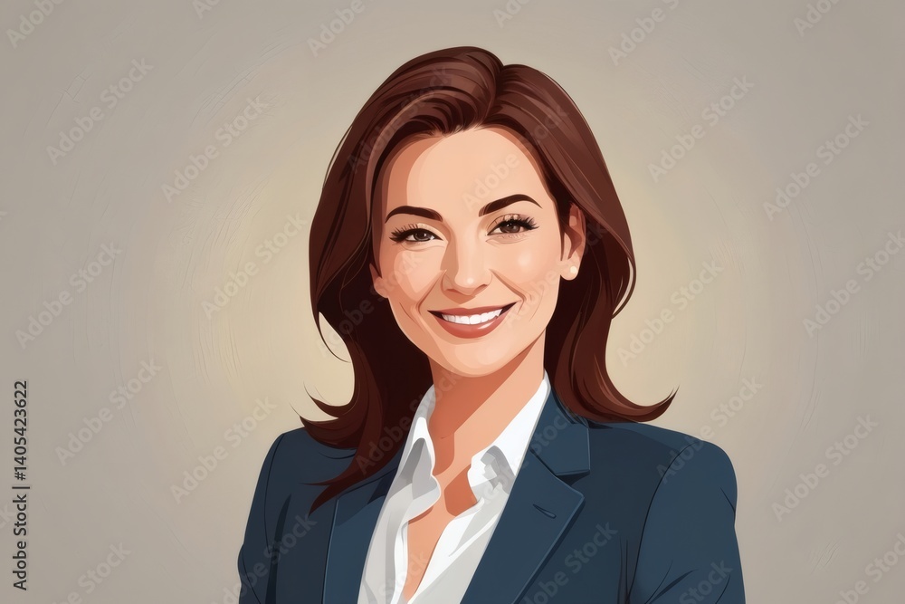 Portrait of a Smiling Businesswoman in a Stylish Suit Portrait of a Smiling Businesswoman in a Stylish Suit