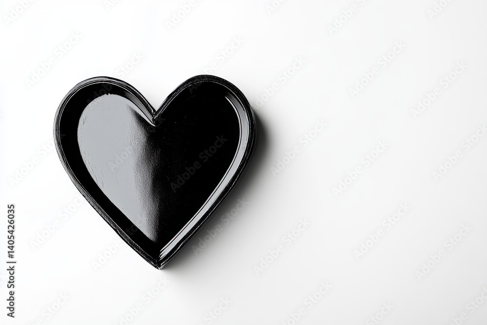 Fototapeta premium Heart shaped object on white isolated on white background