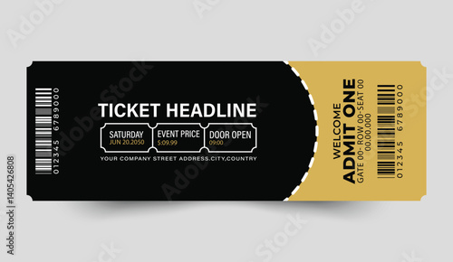 Modern Ticket for Event on Saturday,