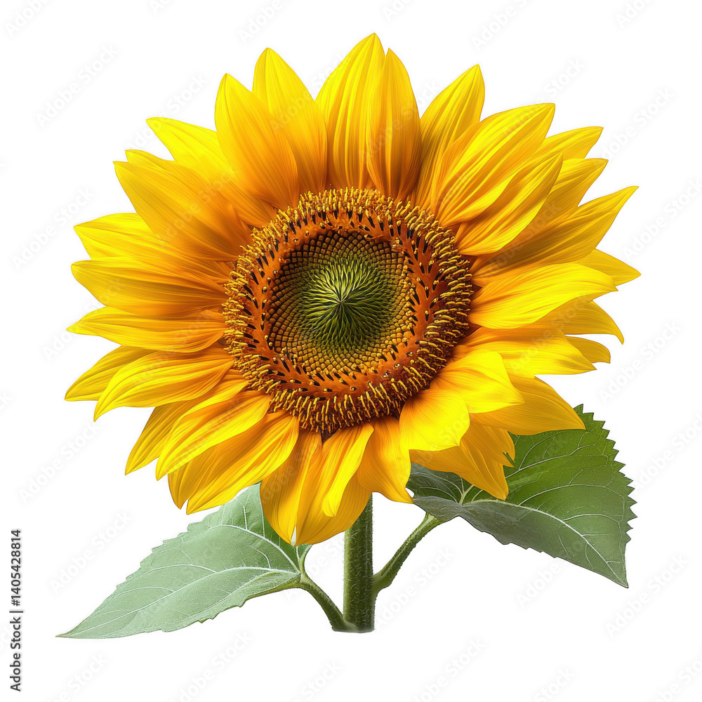 Obraz premium Sunflower bloom yellow flower petals summer nature plant botanical floral blossom bright isolated black background on transparent background