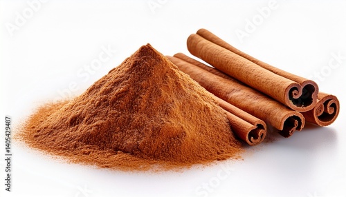 superb fragrant cinnamon sticks isolated on white background