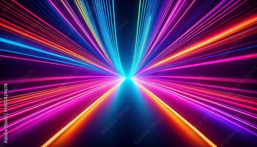 vibrant neon lights abstract design on dark backdrop vibrant neon lights abstract design on dark backdrop