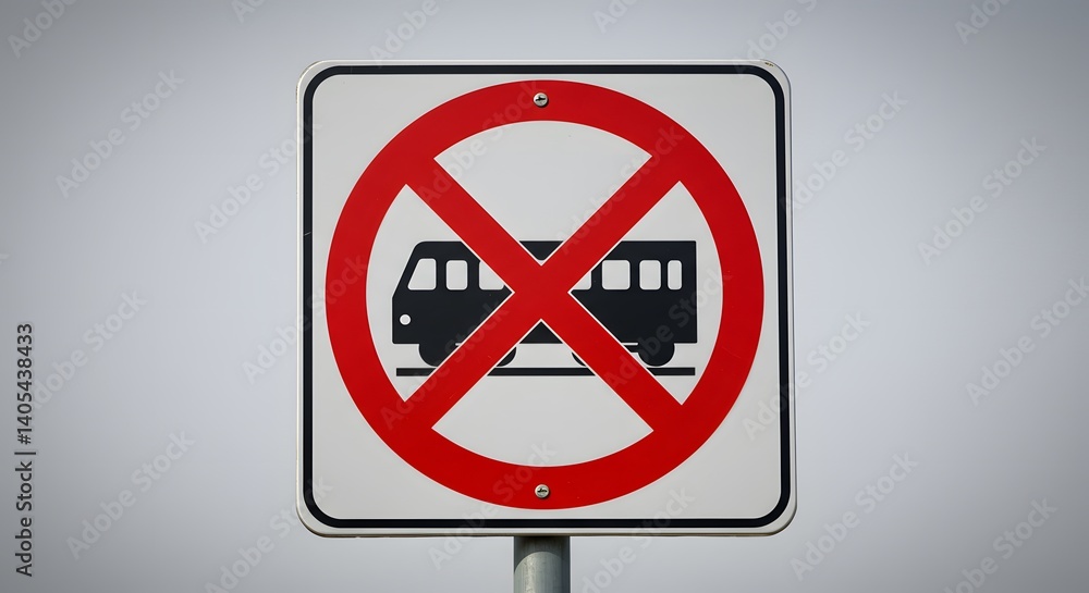 No Vehicles Sign with Red Circle and Cross Symbol No Vehicles Sign with Red Circle and Cross Symbol
