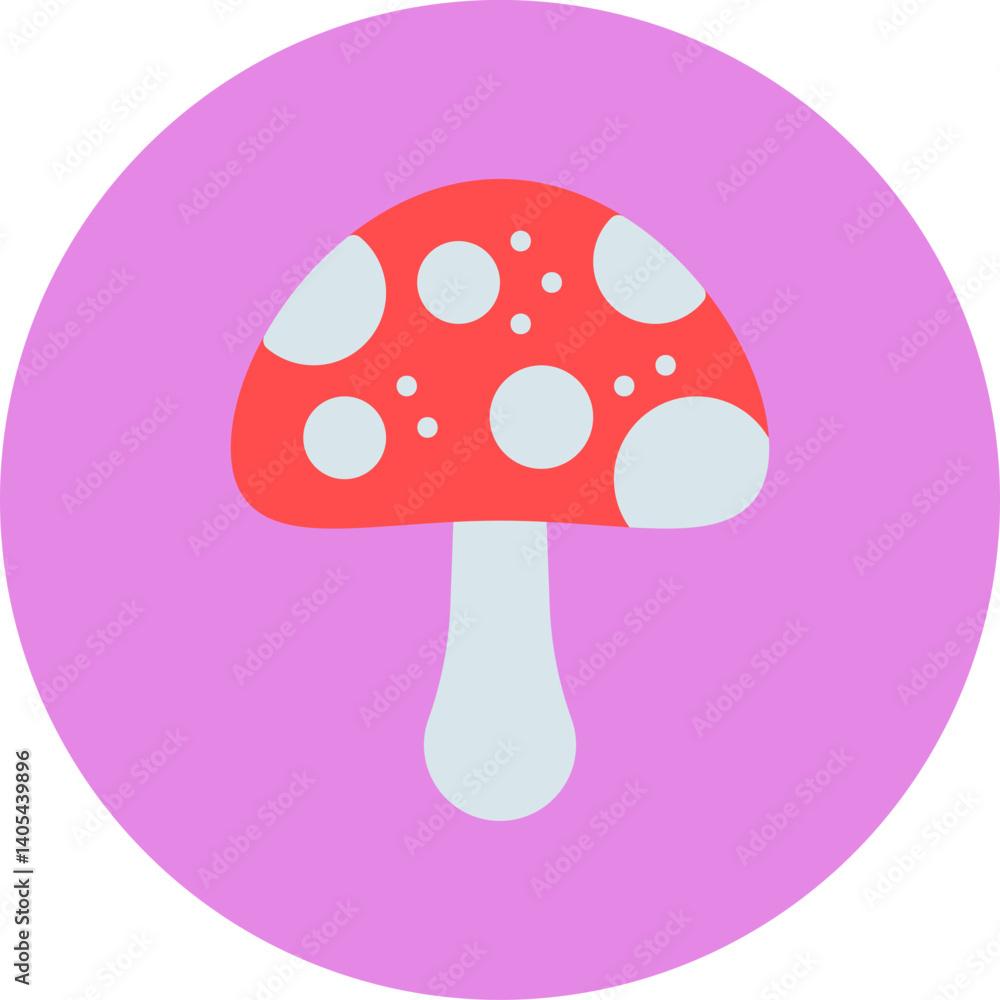 Mushroom single vector illustration icon Mushroom single vector illustration icon