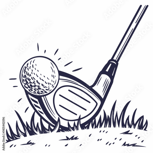 Close Up of a Golf Club Hitting a Ball - High-Quality Golf Shot Image