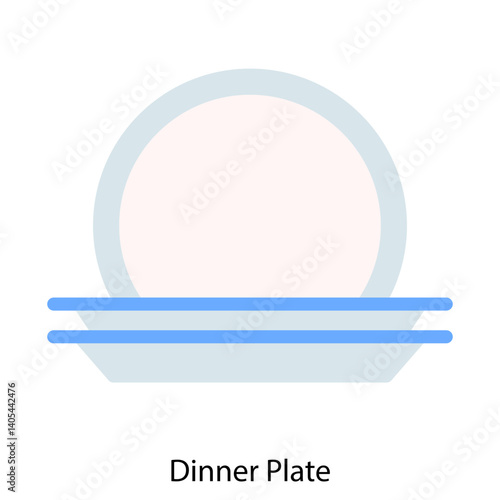 Dinner Plate single vector illustration icon