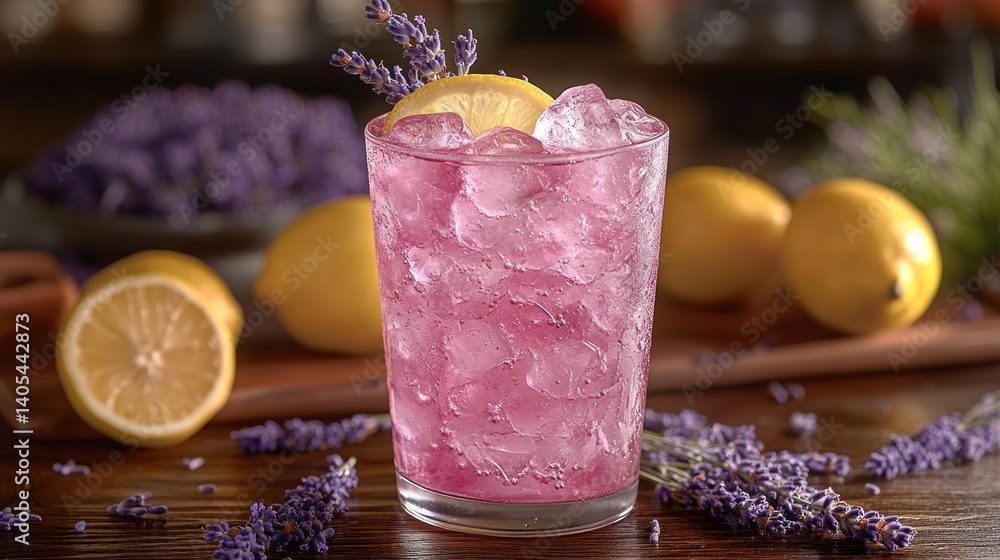 Refreshing Lavender Lemonade with Lemon Garnish Refreshing Lavender Lemonade with Lemon Garnish
