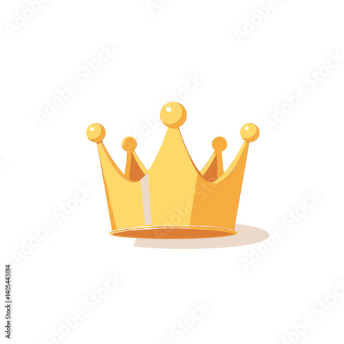 Cartoon Golden Crown with Spherical Finials
