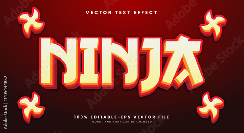 Ninja 3D editable text effect template Suitable for Japanese design