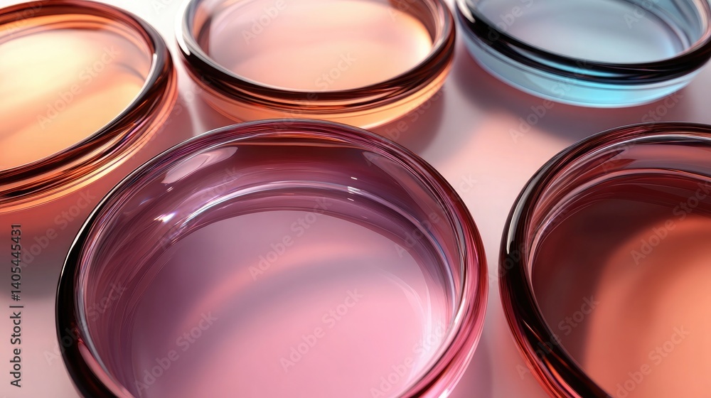 Abstract Stack of Multicolored Glass Discs with Reflective Surfaces, Glass disc shapes with colorful reflections composition. Abstract Stack of Multicolored Glass Discs with Reflective Surfaces, Glass disc shapes with colorful reflections composition.