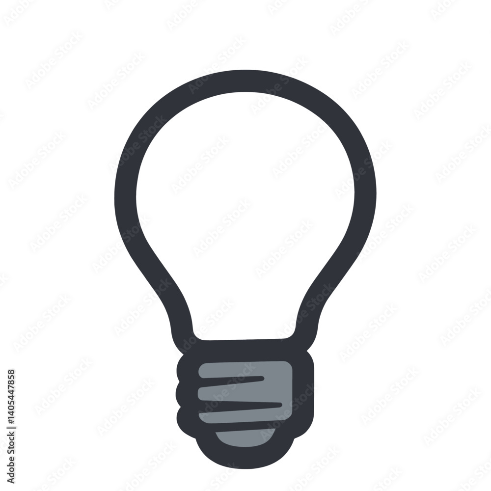 Lightbulb icon, gray and black outline Lightbulb icon, gray and black outline