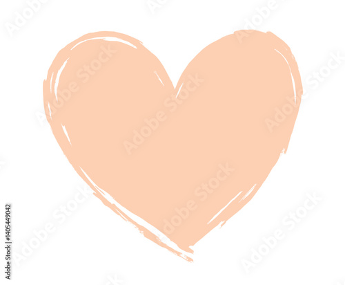 Peach Heart with Brush Stroke Texture