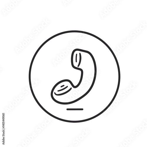 Phone receiver icon in a black circle outline