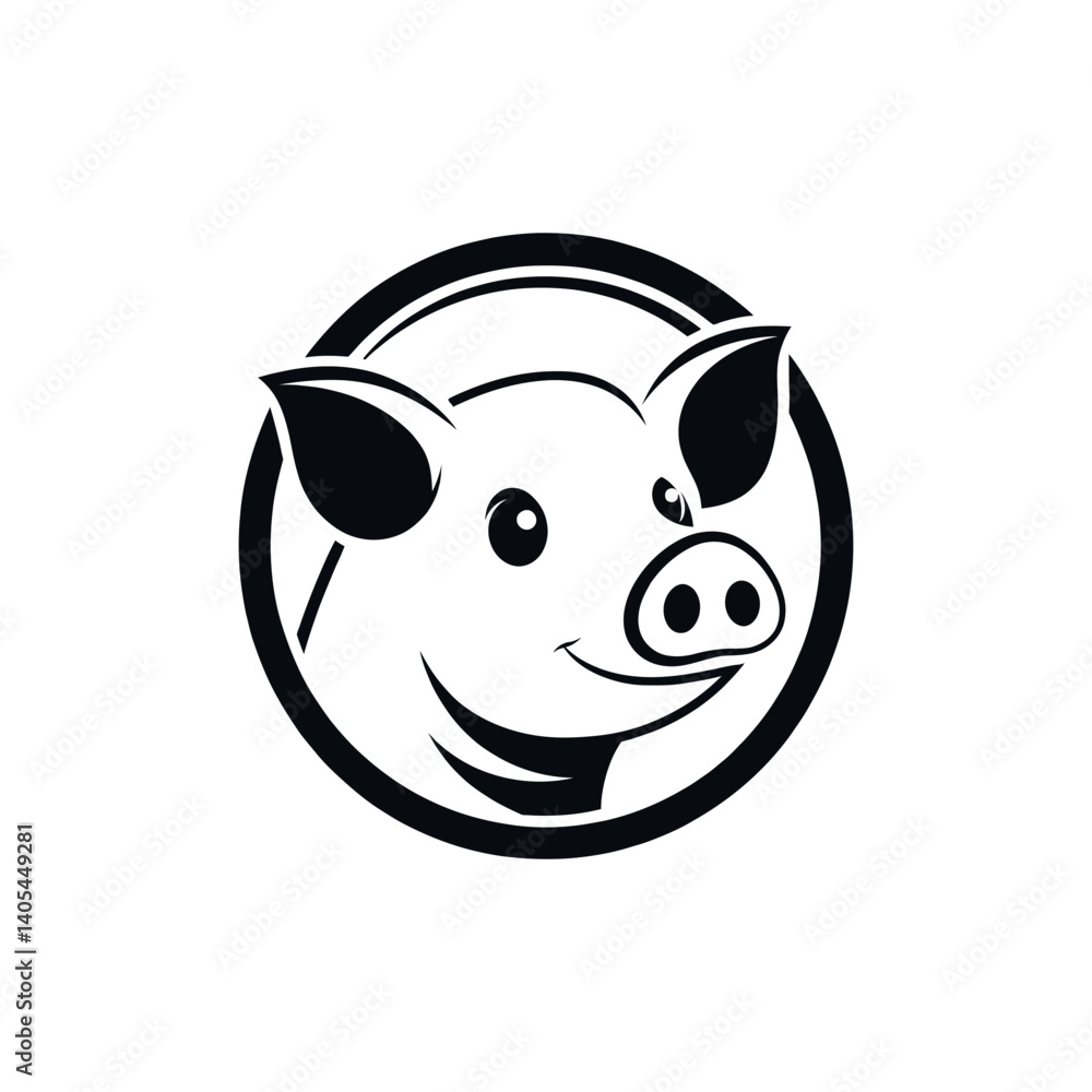 pig silhouette logo vector line art logo design pig silhouette logo vector line art logo design