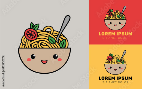 Delicious Mie Ayam Bowl Cartoon Icon with Bold Flavor Look