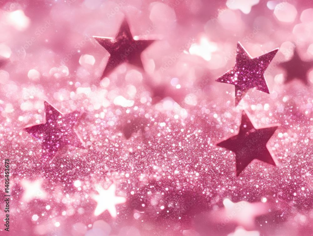 dreamy pink background filled with sparkling stars and glitter, creating whimsical and festive atmosphere. Perfect for celebrations and creative projects dreamy pink background filled with sparkling stars and glitter, creating whimsical and festive atmosphere. Perfect for celebrations and creative projects