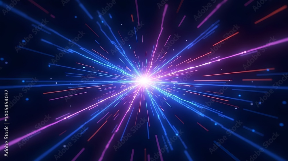 Abstract speed light trails radiating from a central point. Dynamic, futuristic design. Best for tech, science, and energy concepts. Abstract speed light trails radiating from a central point. Dynamic, futuristic design. Best for tech, science, and energy concepts.