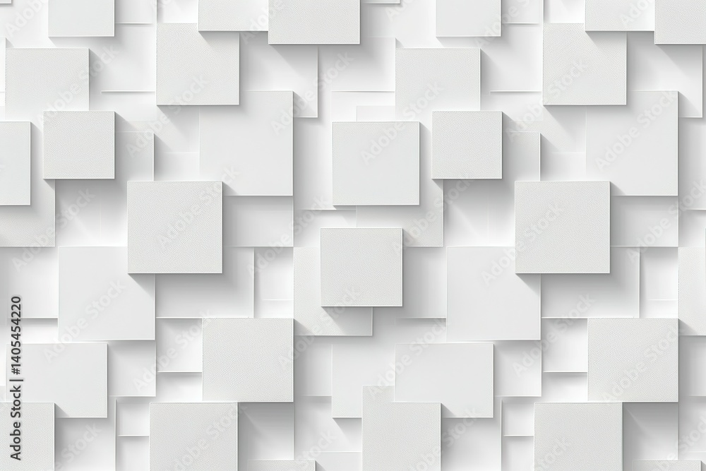 Abstract white squares layered with subtle shadows create a minimalistic background Abstract white squares layered with subtle shadows create a minimalistic background