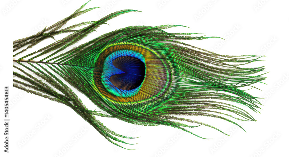 Obraz premium Isolated Peacock Feather