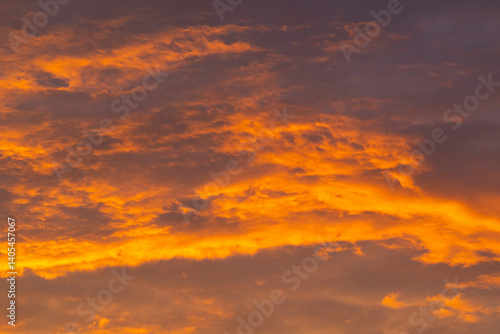 beautiful evening colorful orange cloudscape
