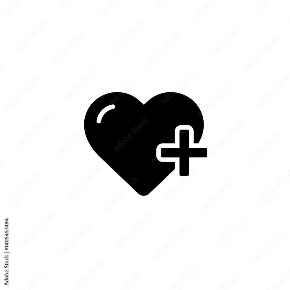 Heart icon with medical cross symbolizing health and wellness Heart icon with medical cross symbolizing health and wellness
