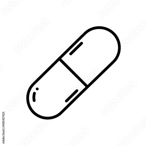Capsule icon representing health and medicine  