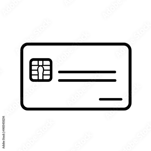 Credit card icon in black and white minimalist style