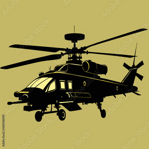 military helicopter vector silhouette