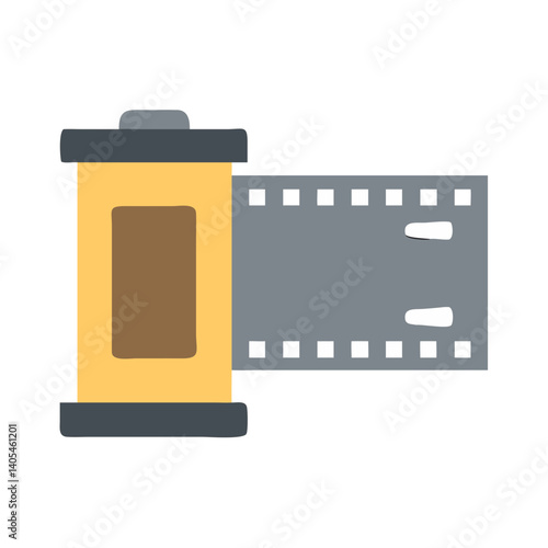 Film Roll Icon Representing Traditional Photography and Analog Movie Recording