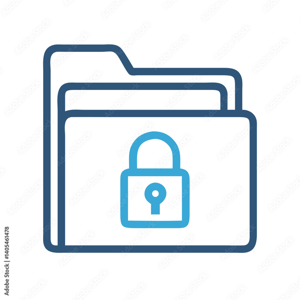 Locked Folder Icon Representing Secure File Storage and Data Protection Locked Folder Icon Representing Secure File Storage and Data Protection