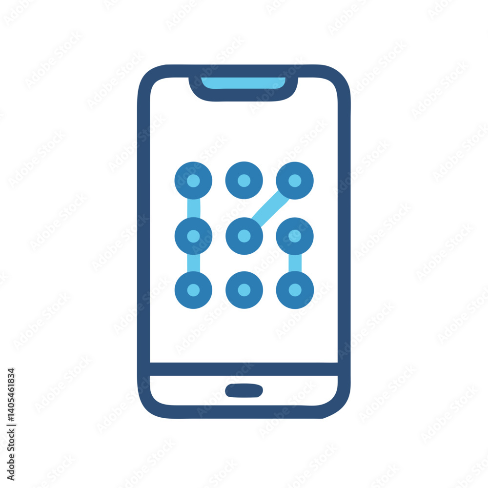 Pattern Lock on Smartphone Icon Representing Mobile Security and Screen Protection Pattern Lock on Smartphone Icon Representing Mobile Security and Screen Protection