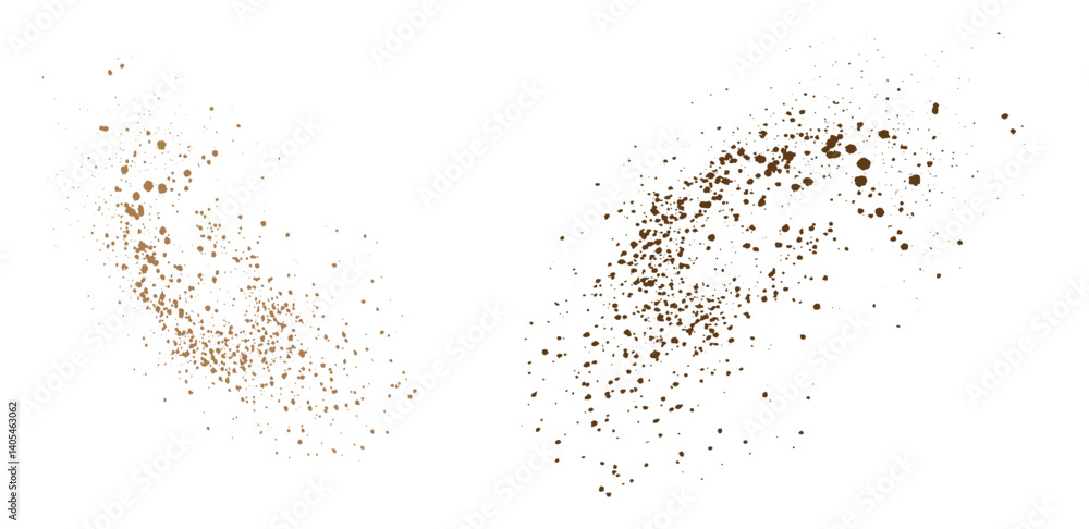 Chocolate shades confetti isolated coffee color grain texture vector background Chocolate shades confetti isolated coffee color grain texture vector background