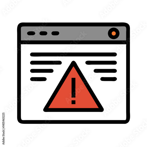 Free Download Web Page with Warning Icon Representing Error Notification or Security Alert - GFXLoad