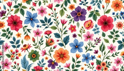 Wallpaper Mural Botanical Patterns Design intricate patterns composed of various flowers and foliage, blending colors and shapes into a harmonious composition. Torontodigital.ca
