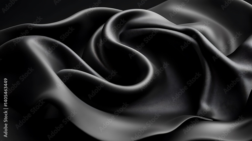 Obraz premium Dark Elegance Abstract Black Silk Drape.