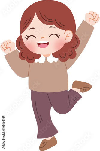 cute kid jumping of joy
