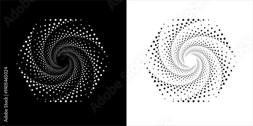Beautiful Polka dot Polygon design icon vector file with Black and white background