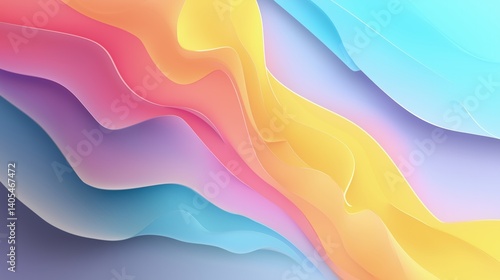 Soft pastel gradient waves create a modern abstract background with artistic blur at the edges, focusing attention towards the center