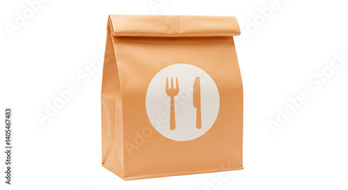 Schilderij op canvas Isolated Take Away Food Bag