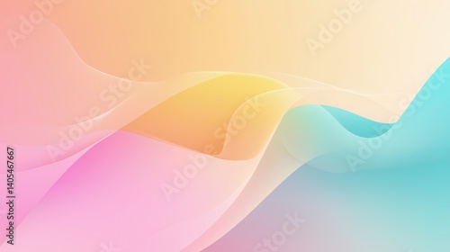 Modern abstract background features soft pastel gradient waves with artistic blur effects emphasizing the center, perfect for minimalist themes