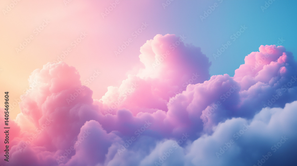 Fluffy Clouds with Pastel Sky Background at Sunset or Sunrise Fluffy Clouds with Pastel Sky Background at Sunset or Sunrise