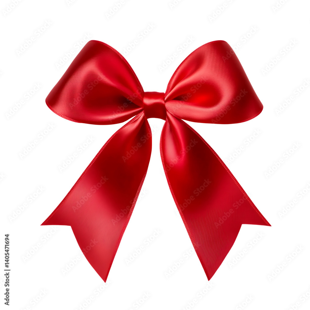 Fototapeta premium red ribbon isolated on transparent background, in PNG format.
