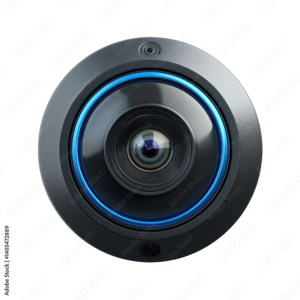 Modern audio speaker with sleek design, black finish and blue accents, perfect for enhancing sound quality in any space. Isolated on white background or PNG Modern audio speaker with sleek design, black finish and blue accents, perfect for enhancing sound quality in any space. Isolated on white background or PNG