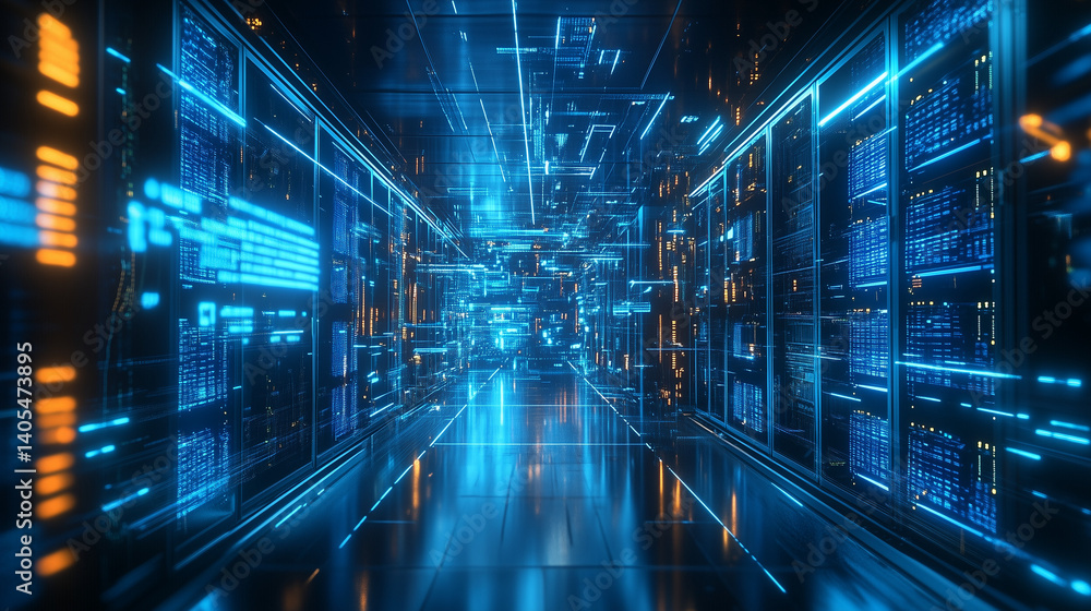Exploring Data Center Server Room with Digital Information Flow and Connectivity Exploring Data Center Server Room with Digital Information Flow and Connectivity