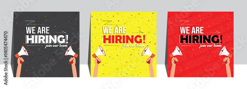 We are hiring banner social media post layout Jobs recruitment design for agency